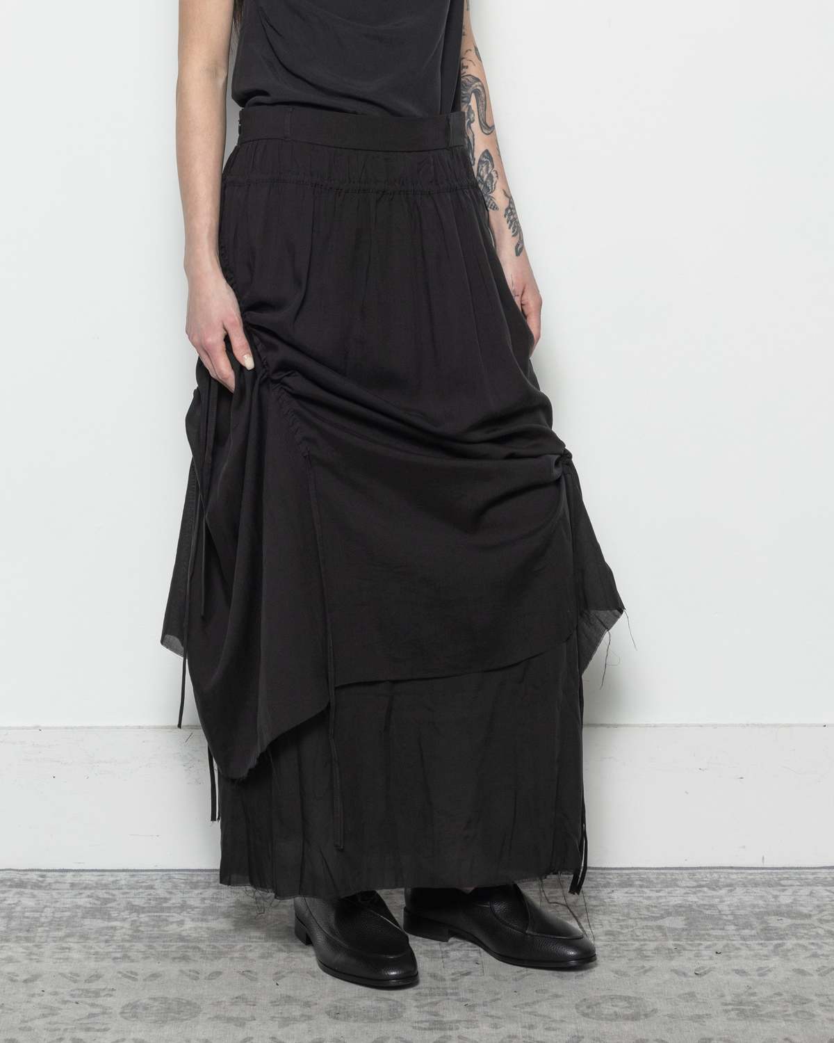 Professor.E Cotton Pleated Midi Skirt - Image 2 of 4