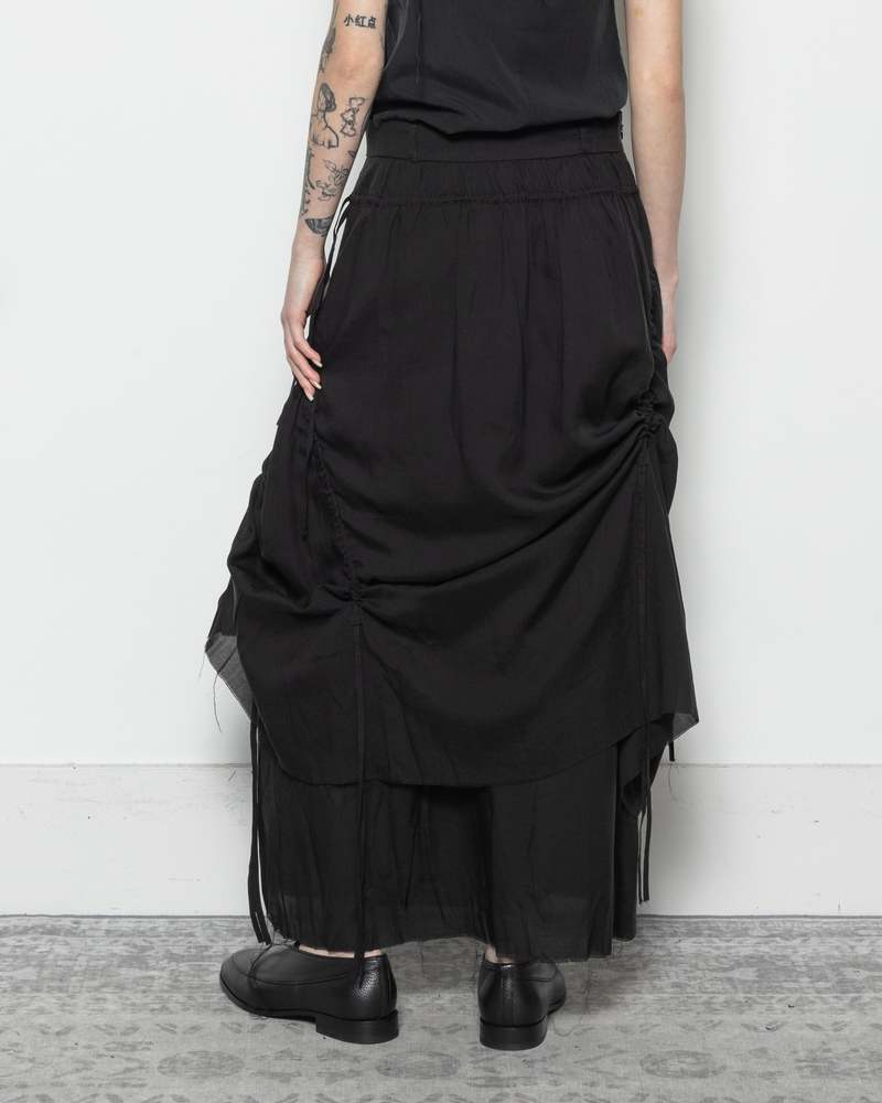 Professor.E Cotton Pleated Midi Skirt