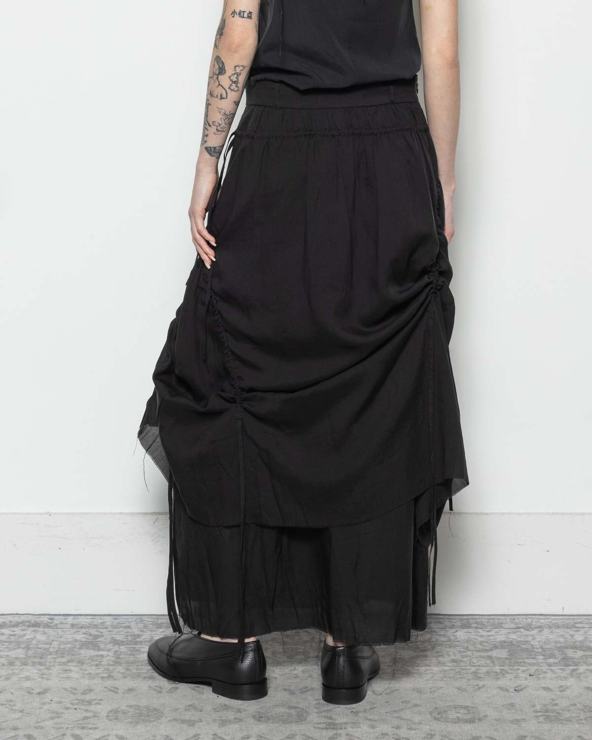Professor.E Cotton Pleated Midi Skirt - Image 3 of 4