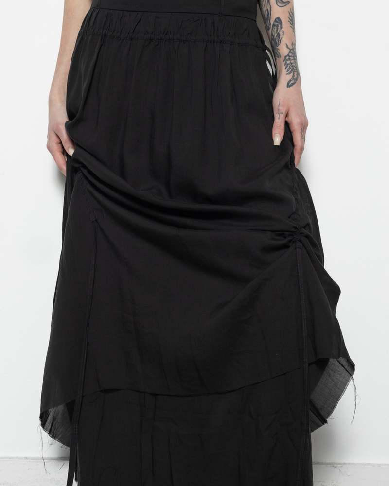 Professor.E Cotton Pleated Midi Skirt