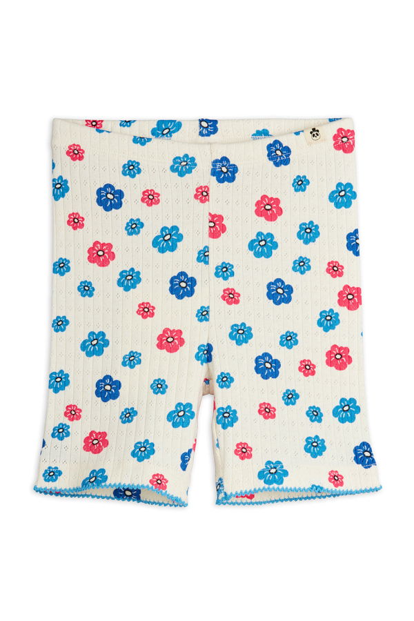 KIDS Mini Rodini Flowers Pointelle Biker Shorts
