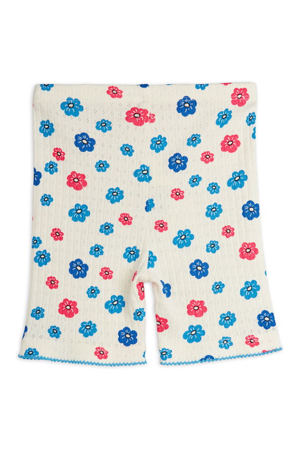 KIDS Mini Rodini Flowers Pointelle Biker Shorts