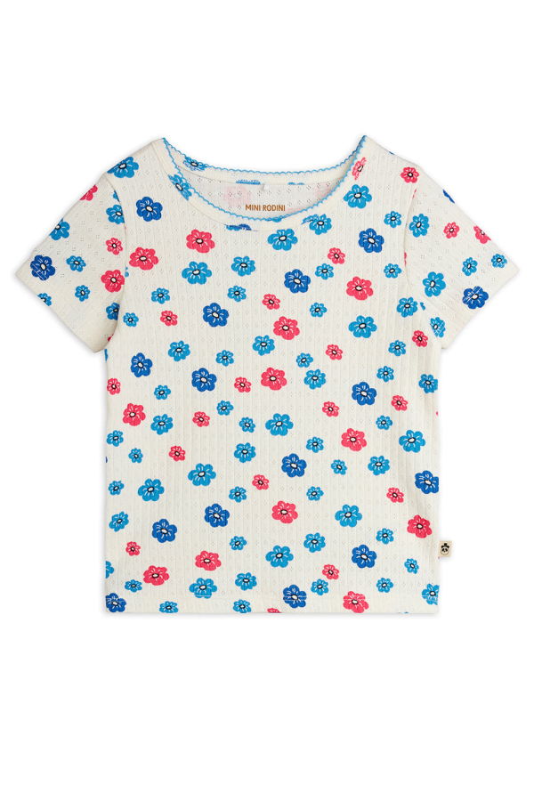 KIDS Mini Rodini Flowers Pointelle Tee