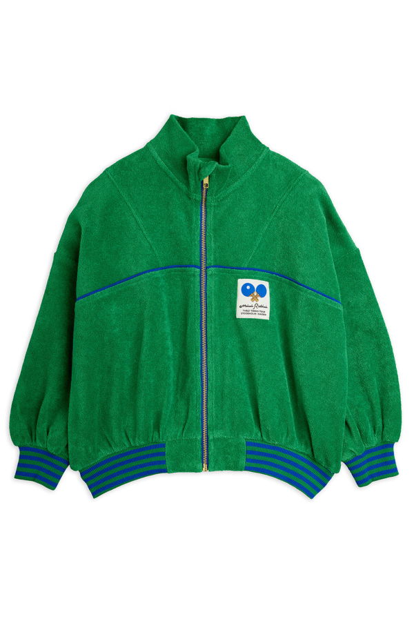 KIDS Mini Rodini Table Tennis Patch Terry Zip Up Sweatshirt