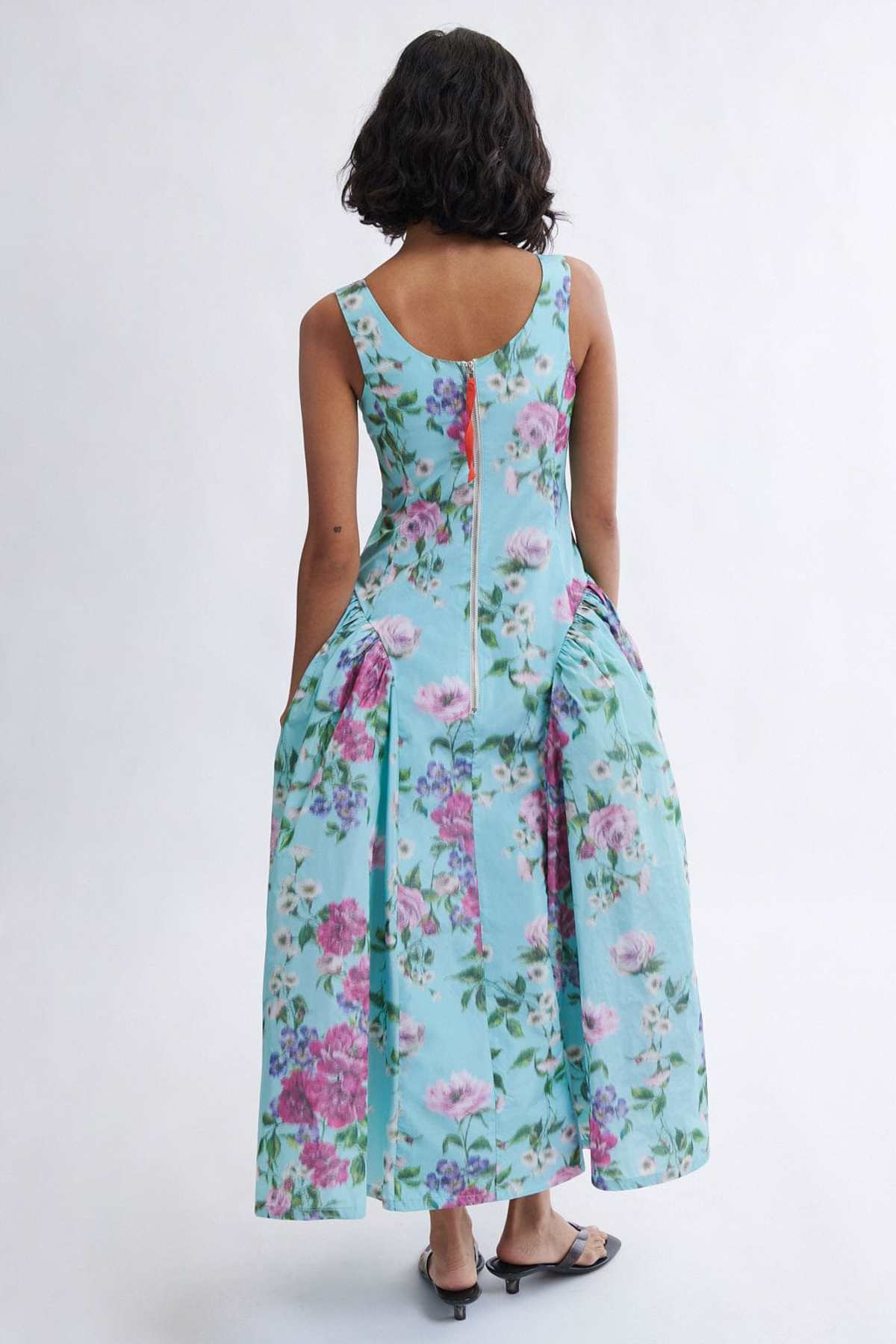 Eliza Faulkner Vivienne Maxi Dress - Aqua Floral Taffeta - Image 4 of 5
