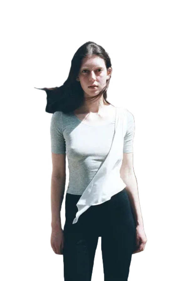 Maryam Nassir Zadeh Lara Sash Top - Allumino/White Maryam Nassir Zadeh Lara Sash Top - Allumino/White