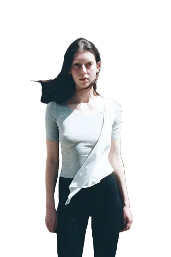 Maryam Nassir Zadeh Lara Sash Top - Allumino/White