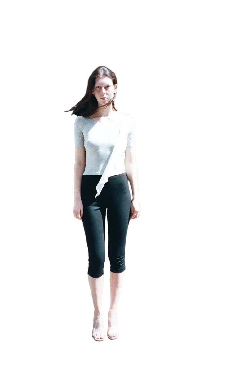 Maryam Nassir Zadeh Lara Sash Top - Allumino/White
