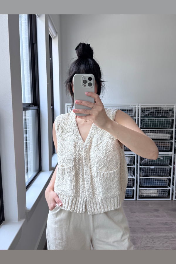 Le Bon Shoppe Papa Cotton Vest - Naturel