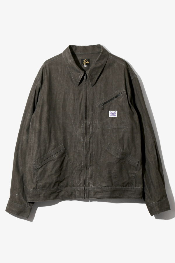 Needles Zipped Work Jacket C/L Canvas Sumi Dye