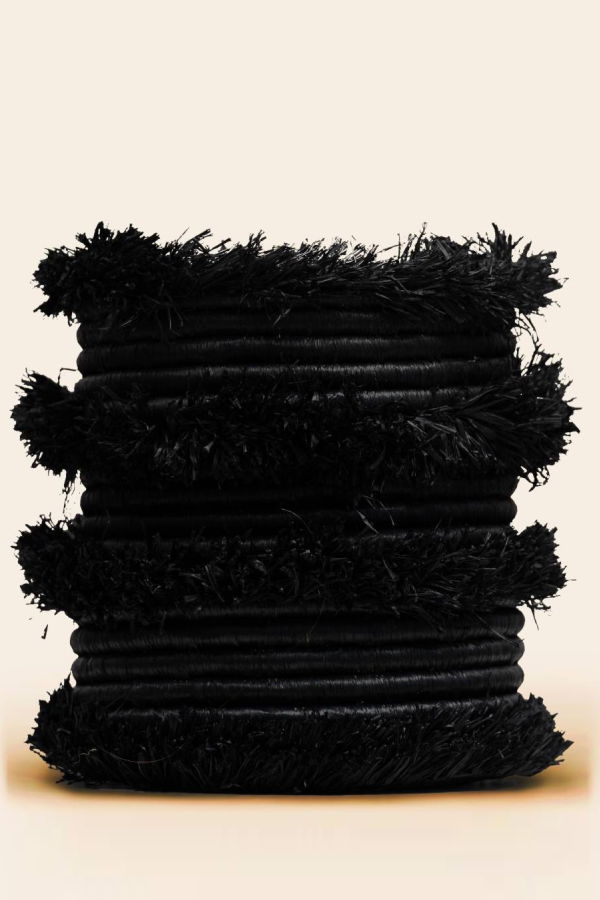 Indego Africa Raffia Fringe Vessel
