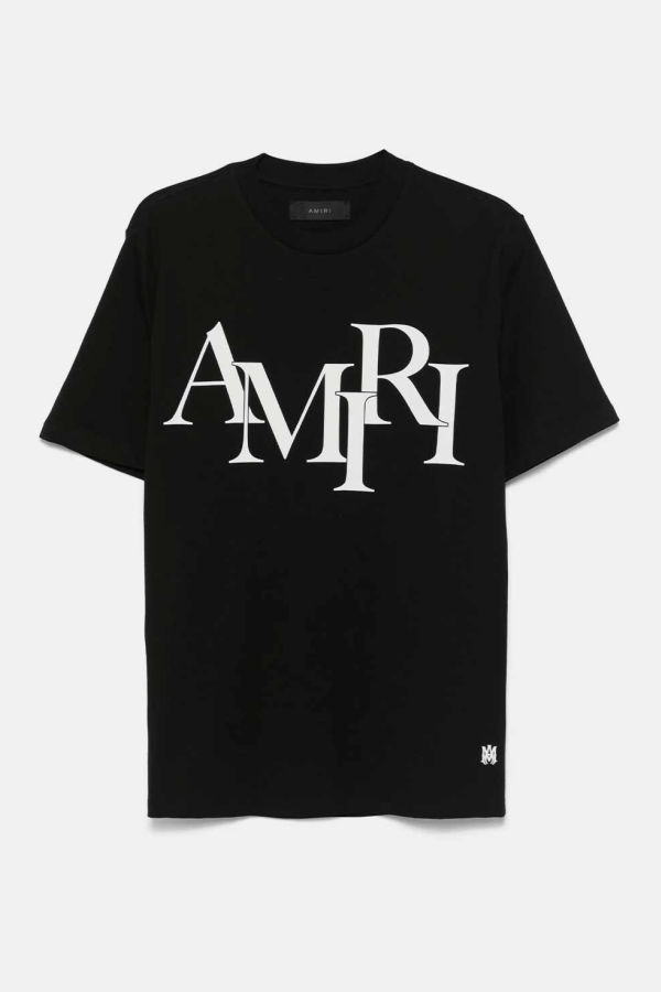 Amiri Staggered Logo Tee - Black