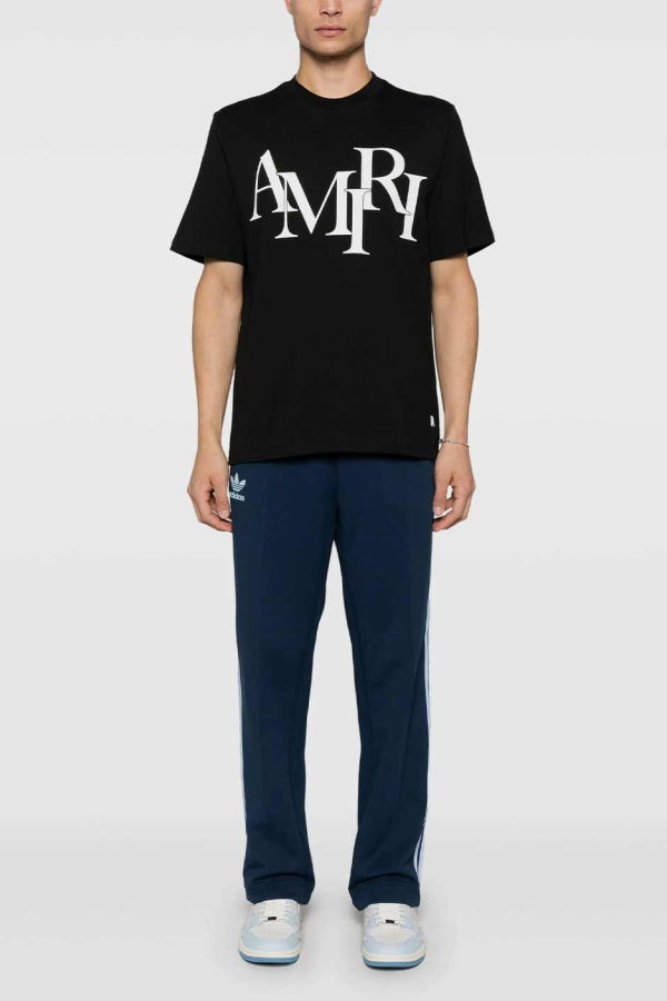 Amiri Staggered Logo Tee - Black