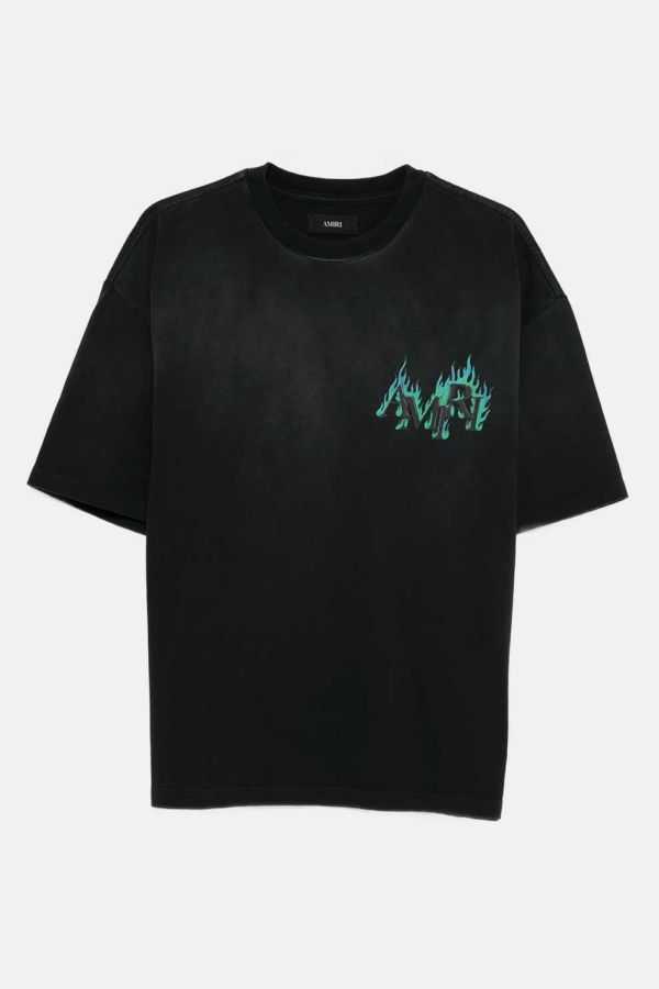 Amiri Flames Oversized Tee - Black