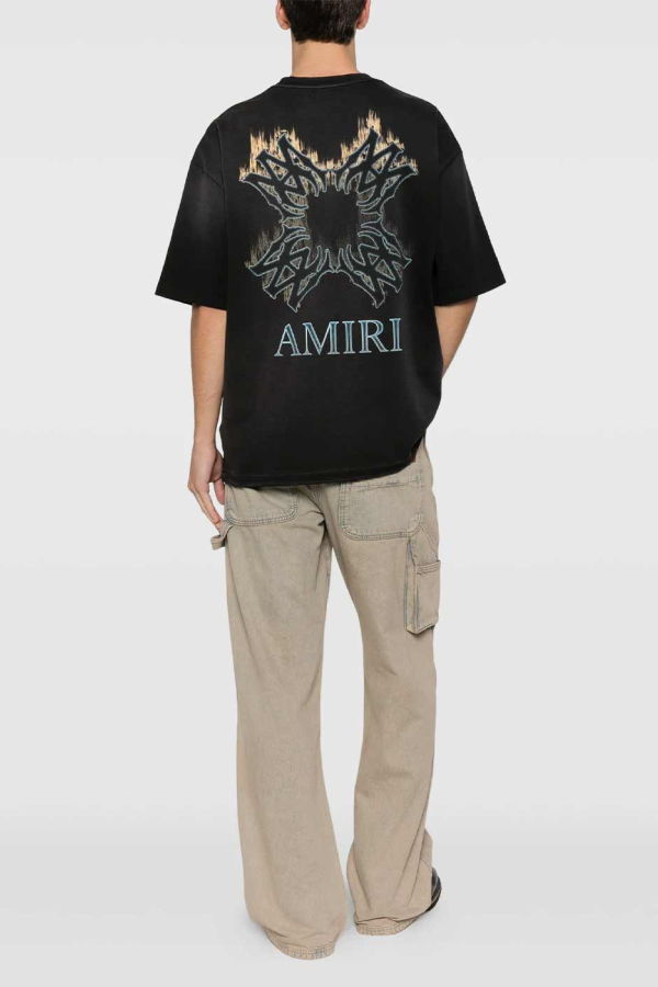 Amiri MA Quad Flames Oversized Tee