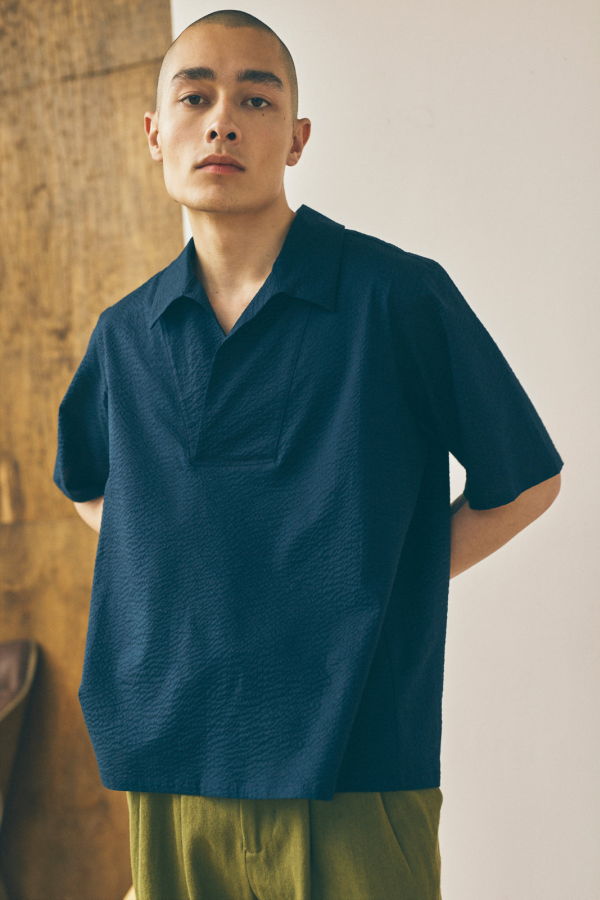 Devlyn Van Loon Lapped Collar Shirt - Deep Navy