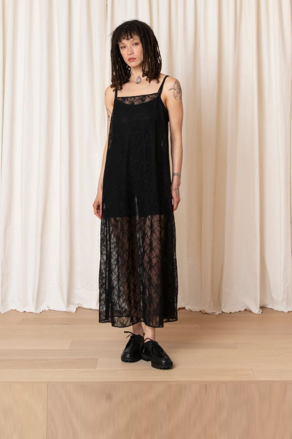 Ali Golden Lace Square Neck Full Dress