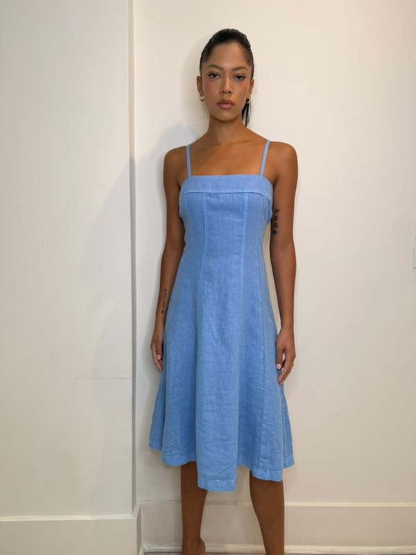L'agence Mitzy Linen Midi Dress