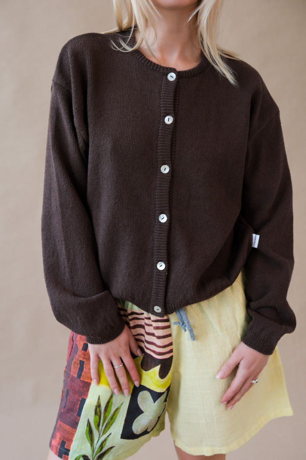 Le Bon Shoppe Leila Cotton Cardigan - Brown