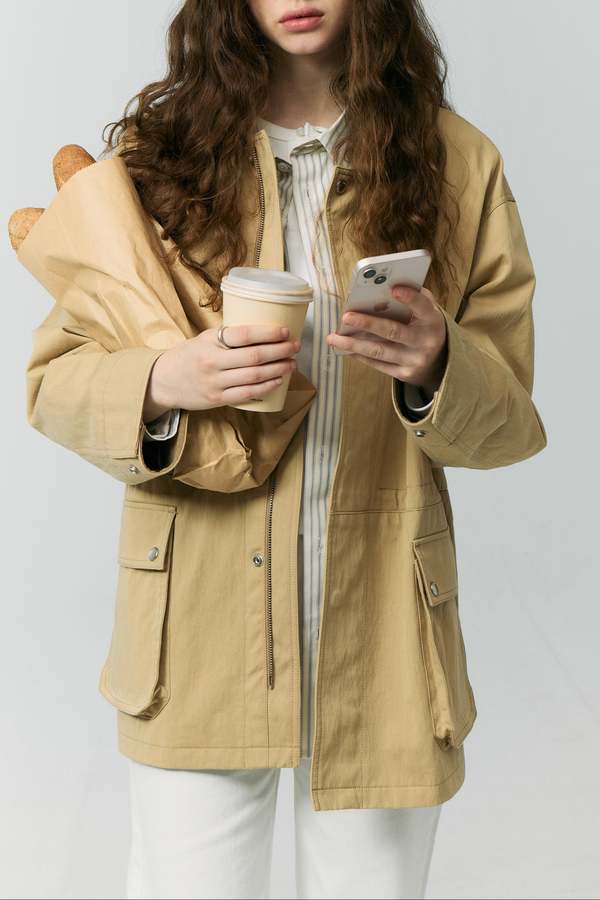 Dunst Unisex Chore Work Jacket - Beige | Garmentory