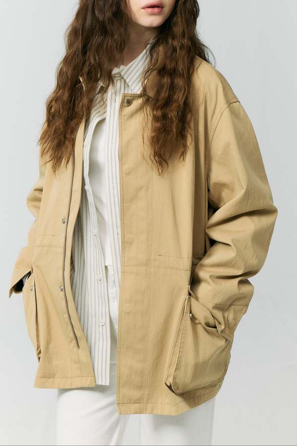 Dunst Unisex Chore Work Jacket - Beige | Garmentory