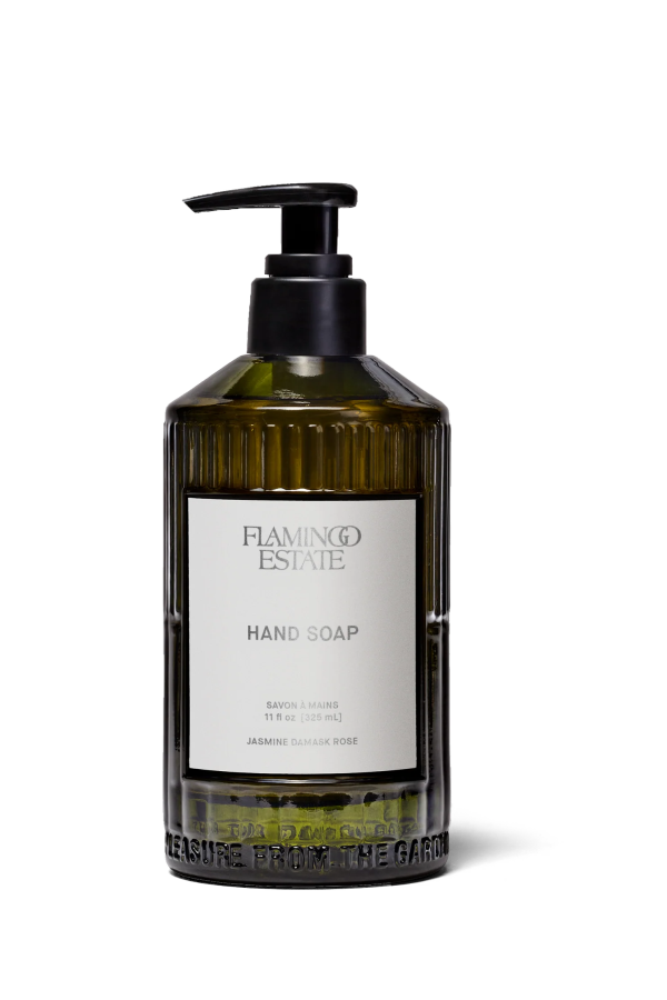 Flamingo Estate Jasmine & Damask Rose Hand Soap Glass Bottle