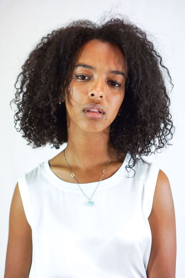 Melissa Joy Manning Two Drop Adjustable Necklace - 14K Yellow Gold/Sterling Silver Turquoise/Blue Chalcedony Melissa Joy Manning Two Drop Adjustable Necklace - 14K Yellow Gold/Sterling Silver Turquoise/Blue Chalcedony