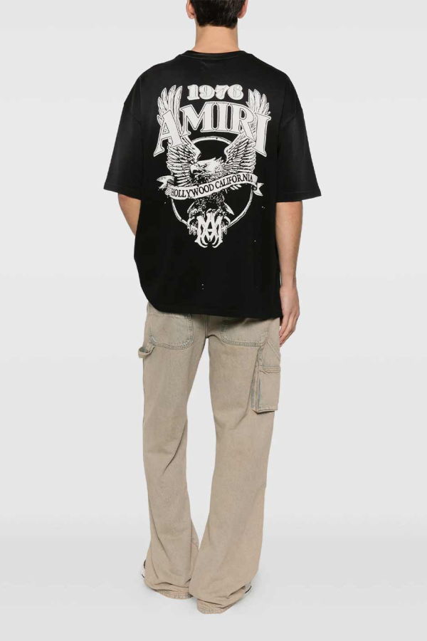 Amiri Eagle Oversized Tee - Black