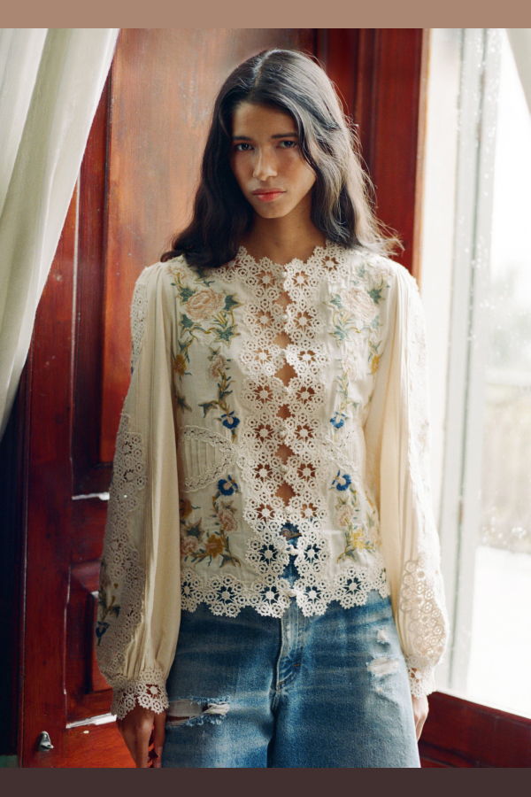 Sea NY Adonna Long Sleeve Top - Cream