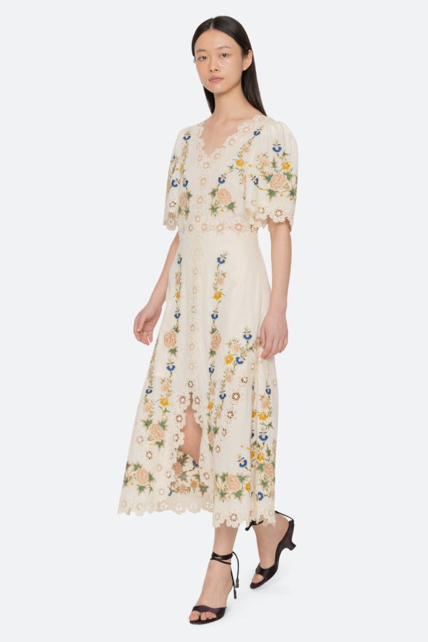 Sea NY Adonna Short Sleeve Dress - Cream