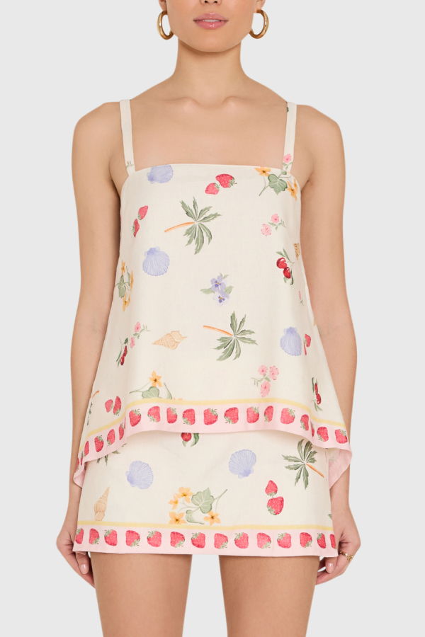 Amanda Uprichard Keyshia Top - Boardwalk Print