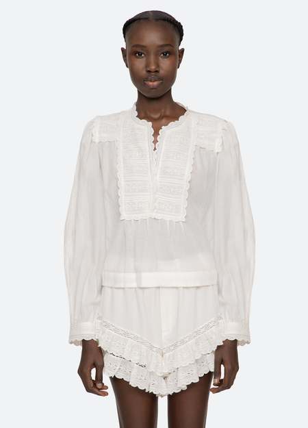 Sea NY Mable Cambric S/SLV Smocked Top | Garmentory