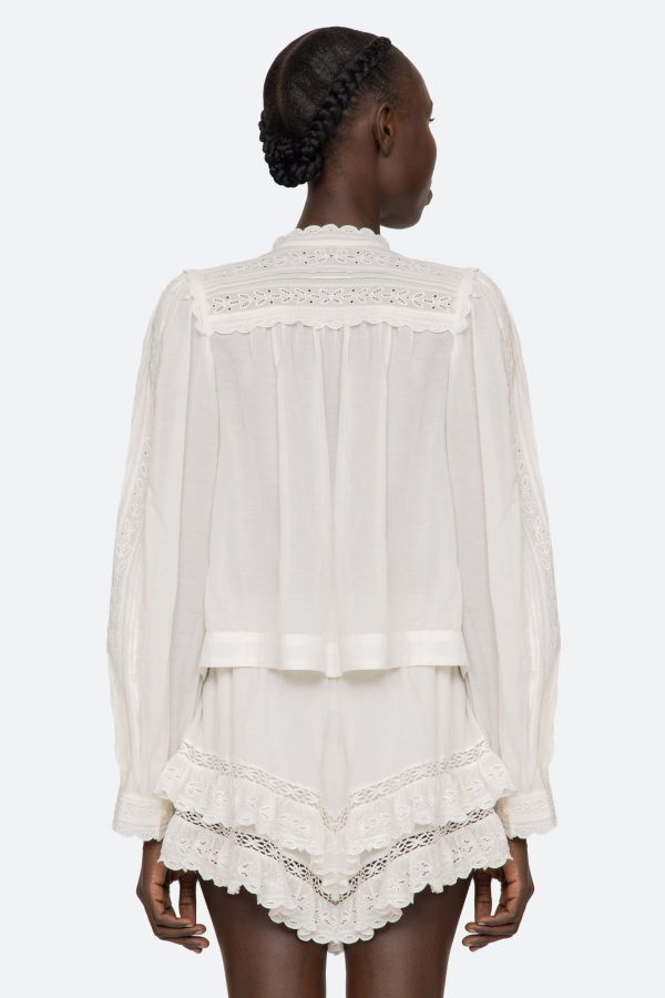 Sea NY Eliza Long Sleeve Top - White