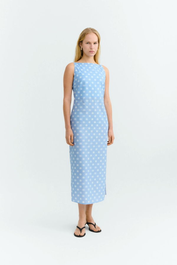 Thinking MU Sunniva Long Polka Dots Dress