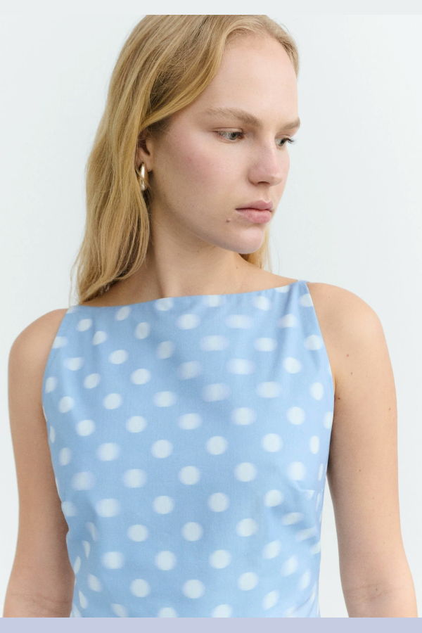 Thinking MU Sunniva Long Polka Dots Dress