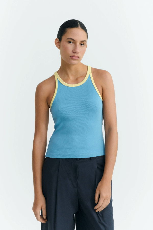 Thinking MU Harriet Contrast Halter Top