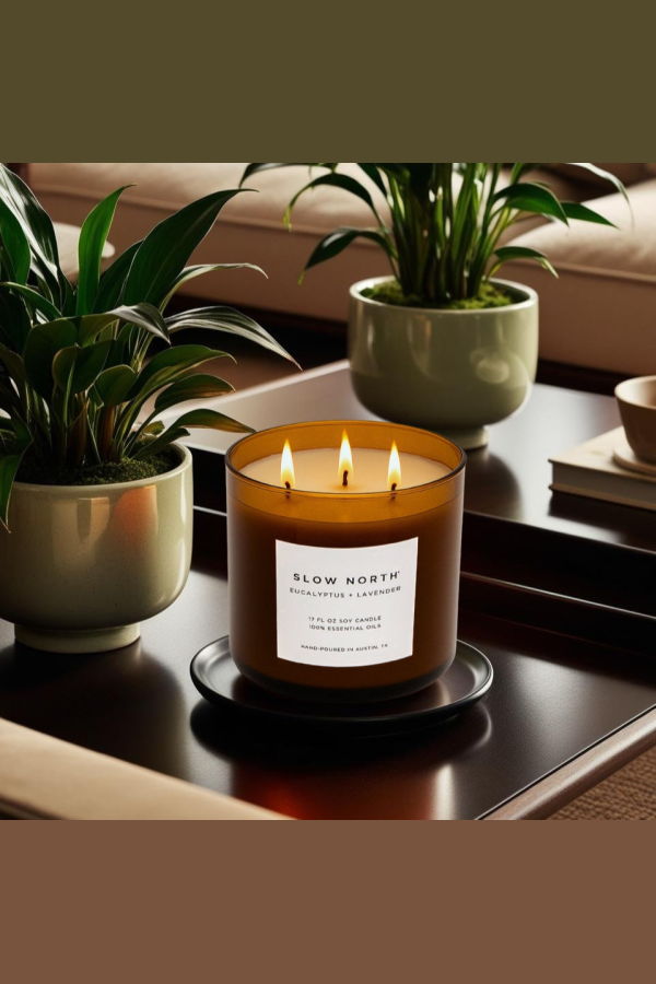 Slow North Eucalyptus + Lavender Signature 3-Wick Candle