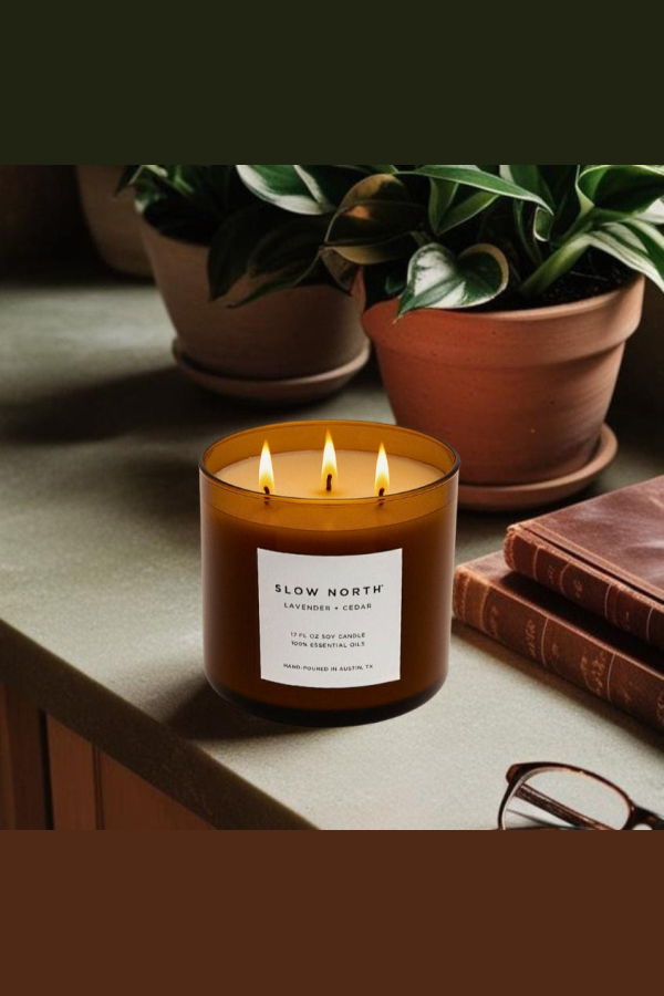 Slow North Lavender + Cedar Signature 3-Wick Candle