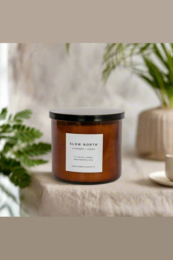 Slow North Lavender + Cedar Signature 3-Wick Candle