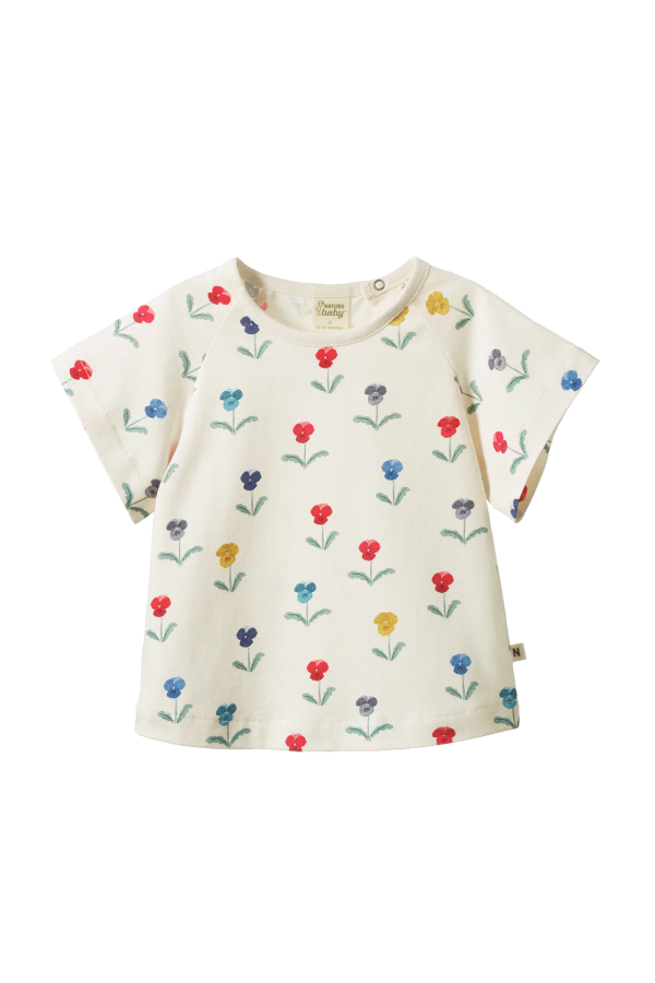 KIDS Nature Baby Juniper Tee in Delphine Blooms Print