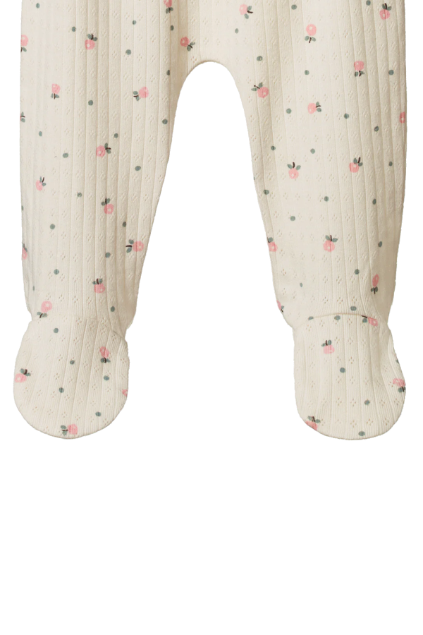 KIDS Nature Baby Pointelle Footed Pants in Posey Blossom Print