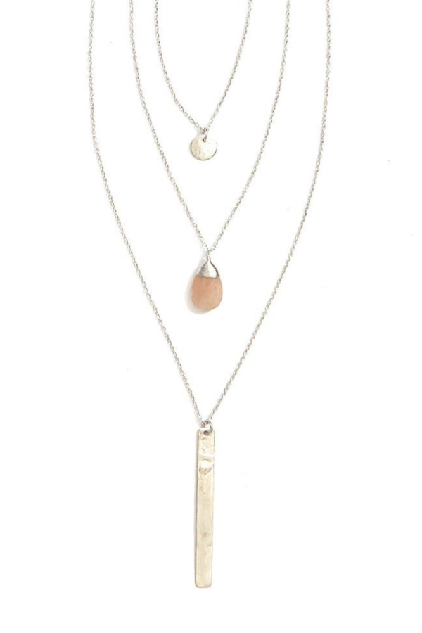 Fair Anita Triple Strand Multi-Way Pendant Necklace - Silver