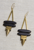 David Aubrey Oval Enamel Earrings - gold/black - Thumbnail 1