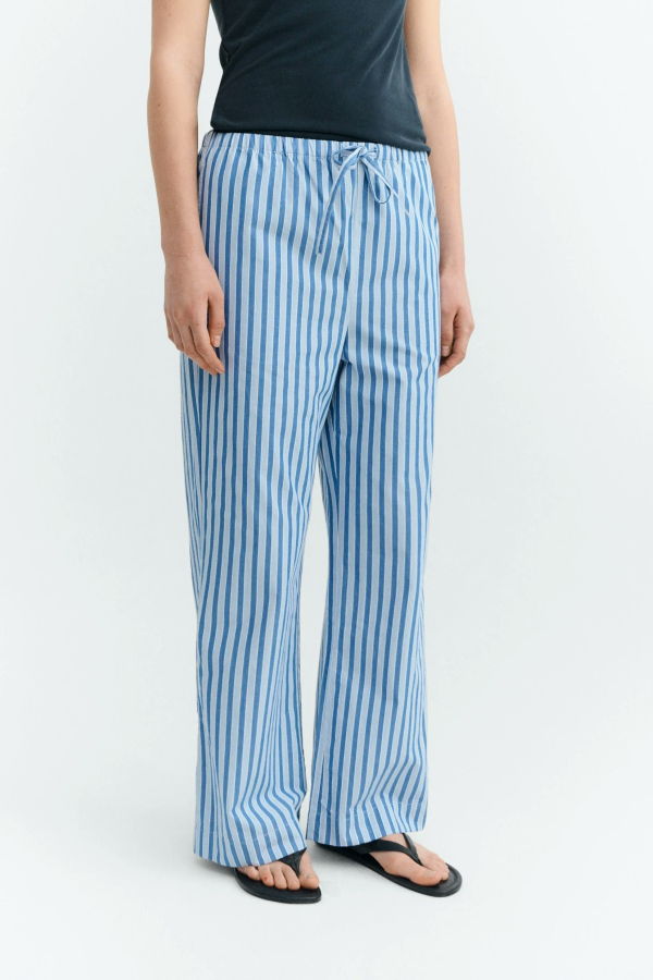 Thinking MU Brigitte Striped Relaxed Pants - Blue