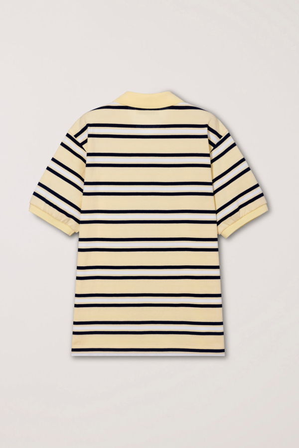 Dunst Unisex Striped Polo Shirt - Lemon Stripe