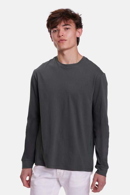Auralee Seamless Long Sleeve Crew Tee Top - Gray | Garmentory