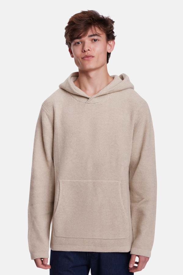 Blue&Cream Merino Waffle Hoodie Blue&Cream Merino Waffle Hoodie