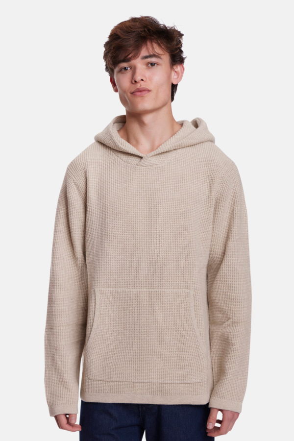 Blue&Cream Merino Waffle Hoodie