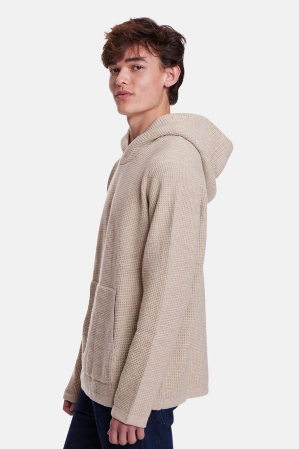 Blue&Cream Merino Waffle Hoodie