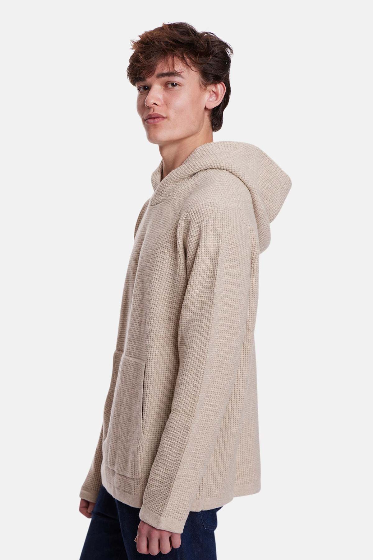 Blue&Cream Merino Waffle Hoodie - Image 2 of 4